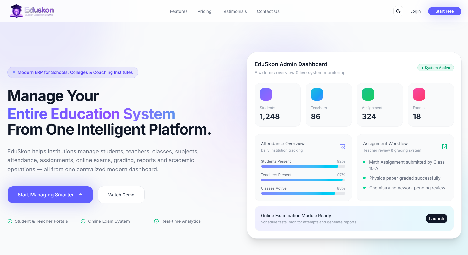 Eduskon: Modern School & Institute Management System